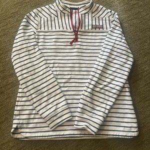 Girls striped vineyard vines quarter zip xl